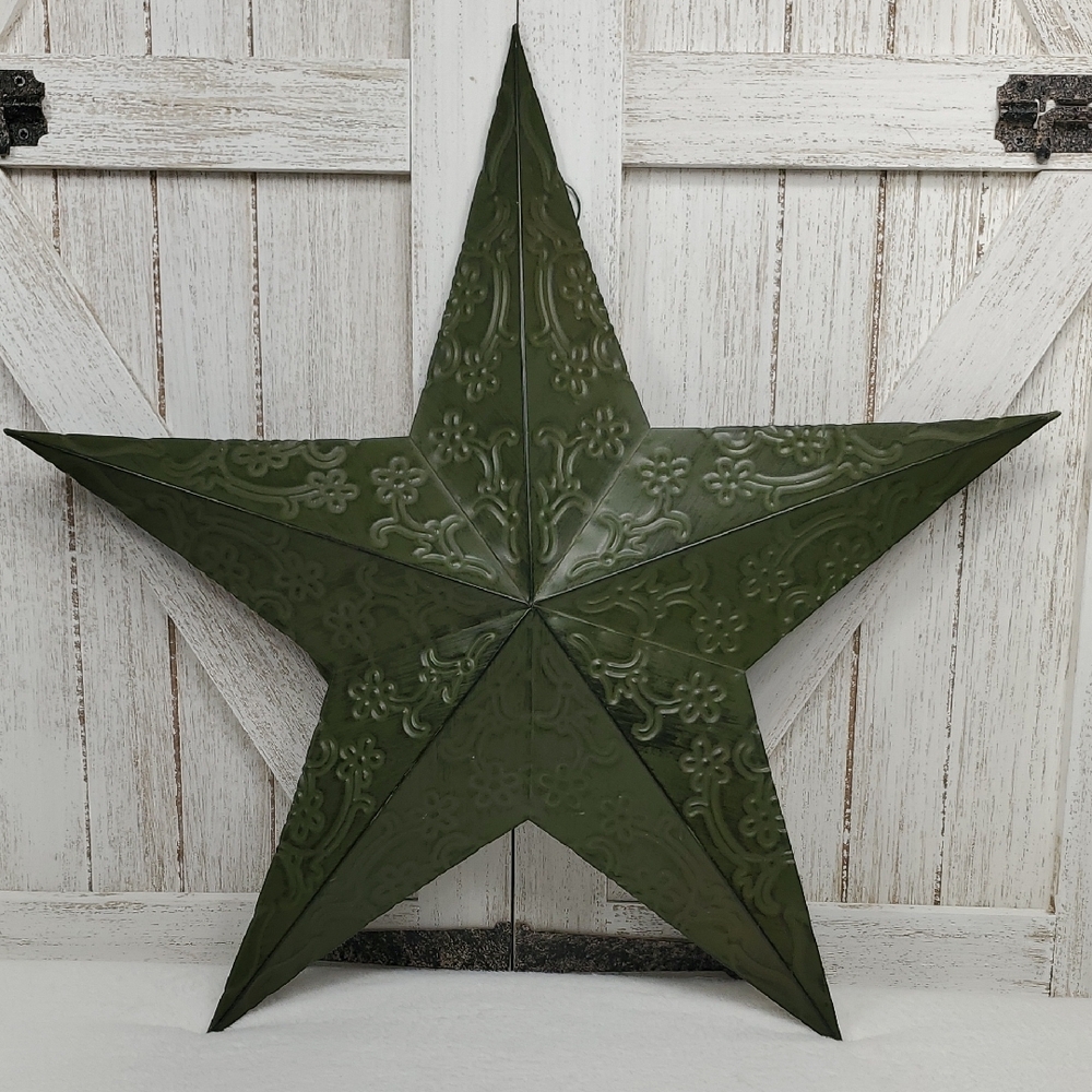 Green Metal Star Wall Decor Barn Star Primitive Country Home Decor